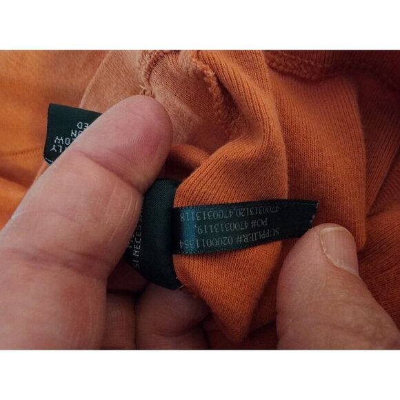 Women's Lauren Ralph Lauren Orange Solid Peasant M Lace Tunic Lagenlook Breath - Picture 8 of 14